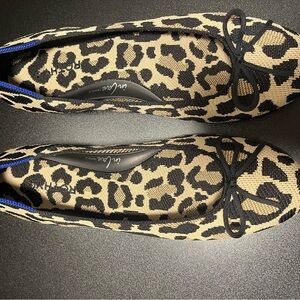 Rothy's Black and Tan Leopard Ballet Flats